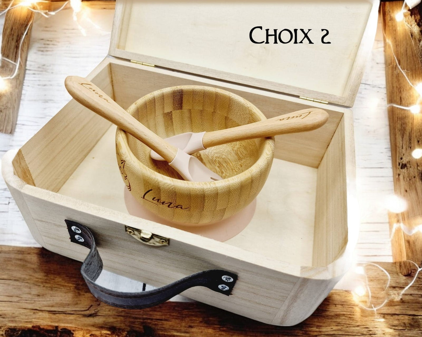 Coffret de naissance ou de souvenirs personnalisé en bois