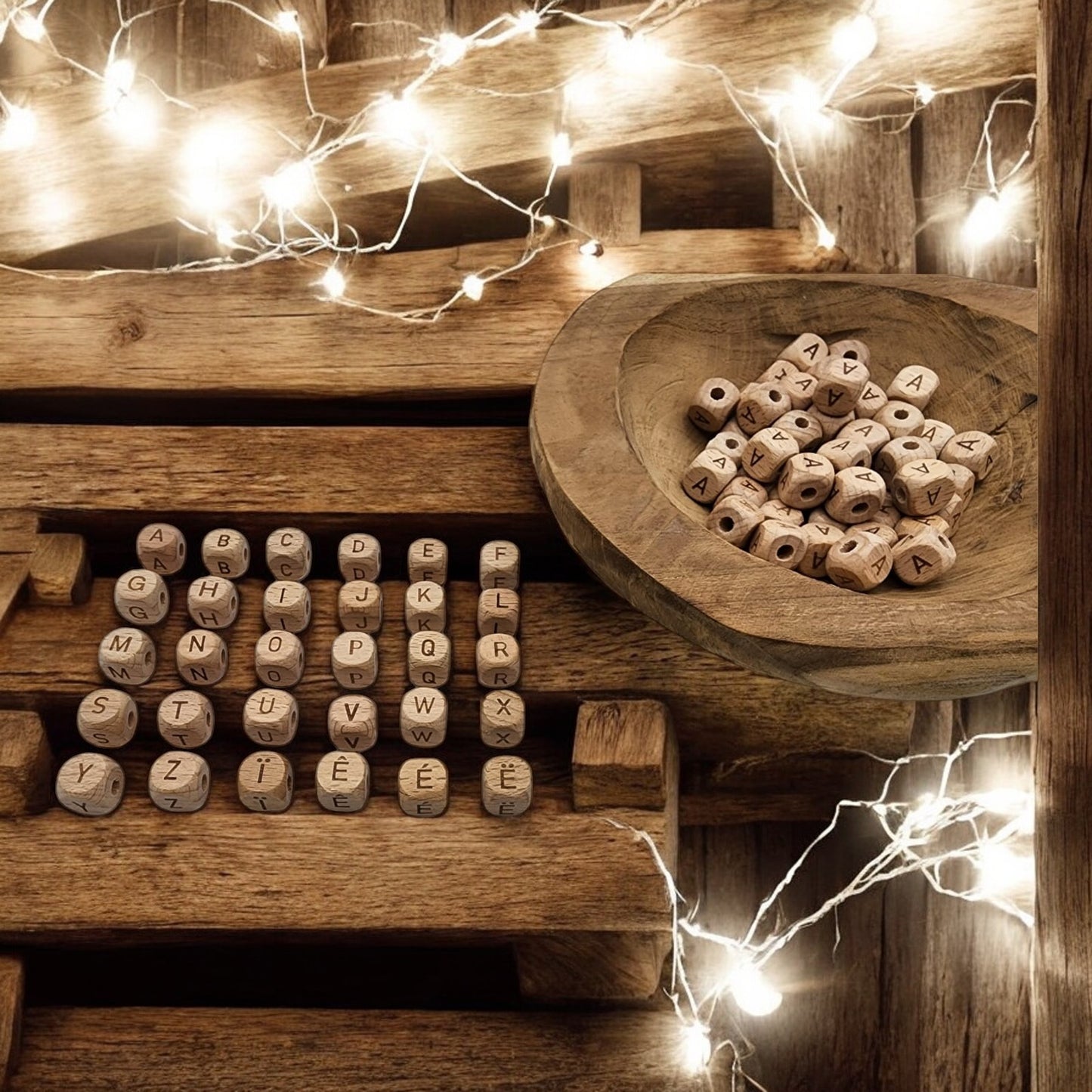 Perles Alphabet en bois