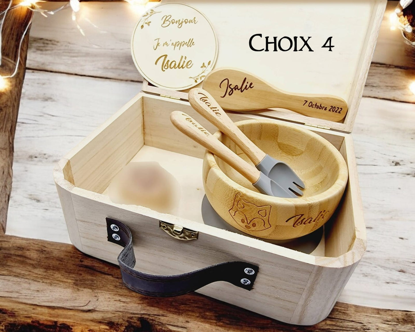 Coffret de naissance ou de souvenirs personnalisé en bois