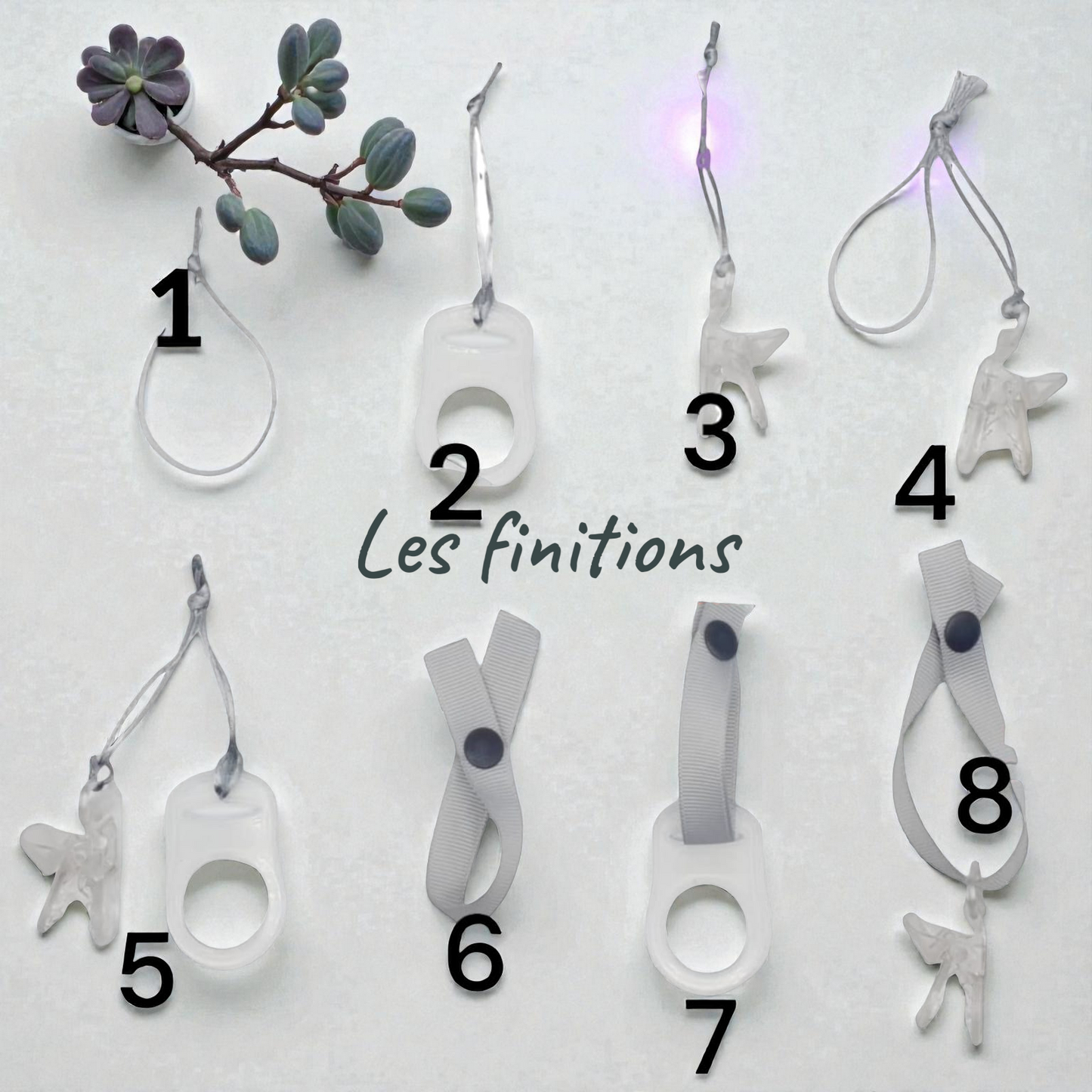 Attache tétine personnalisée loup – Rose ou Gris – Prénom au choix