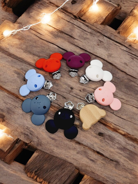 Clips Mickey silicone et bois